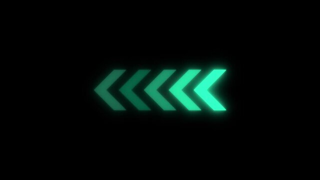 Neon glowing double arrow icon set