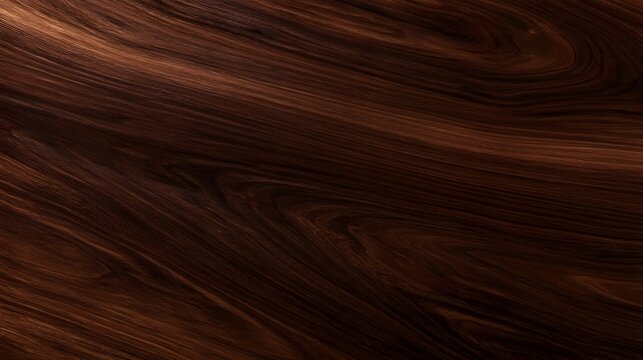 Rich dark walnut wood texture background, polished mahogany timber surface with natural grain, elegant brown wooden panel for interior design mockups Stock Illustration