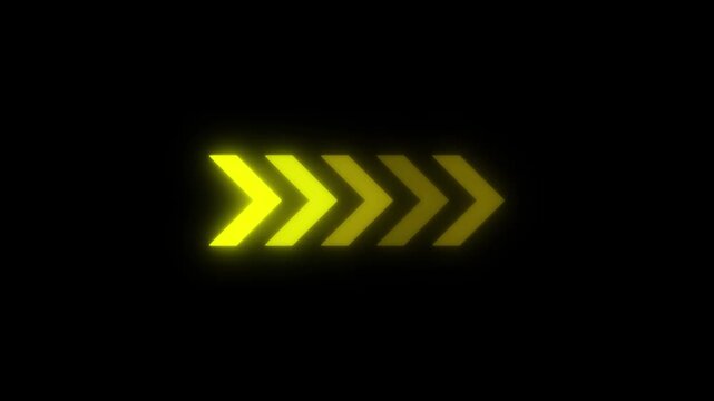 Bright glowing yellow right arrow icon