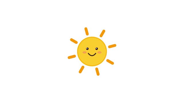 Smiling happy sun with rays vector icon