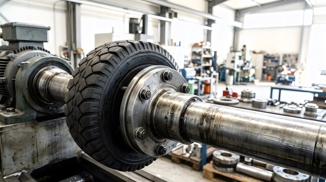 industrial elastomer tire coupling connecting heavy duty rotating shafts for flexible torque transmission and vibration control