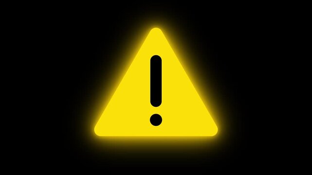 Yellow warning triangle icon with exclamation mark