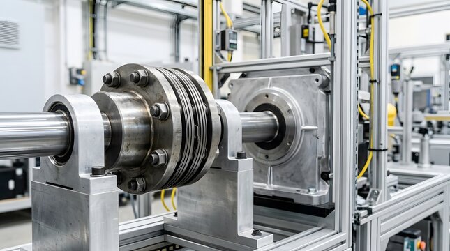 industrial laminated spring coupling connecting precision drive shafts for flexible torque transmission and mechanical alignment