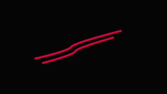  organic line doodle on white background for video annotation,Two black underline animation on white background, minimalist sketch motion graphic for highlighting text,with alpha channel in 4k.