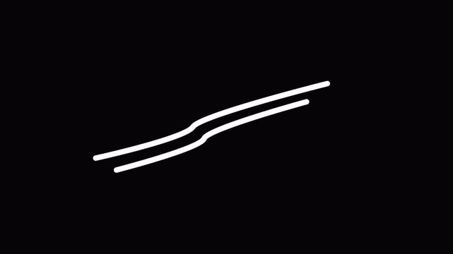  organic line doodle on white background for video annotation,Two black underline animation on white background, minimalist sketch motion graphic for highlighting text,with alpha channel in 4k.