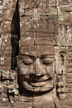 Face In Bayon Temple In Angkor Thom, Cambodia