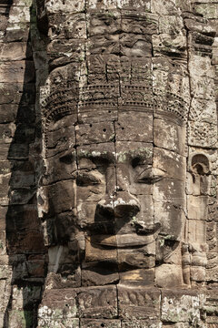 Bayon Temple Face In Angkor Thom, Cambodia