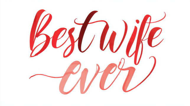 best wife ever navy coral script typography romantic wedding anniversary gift card design vector lettering calligraphy art
