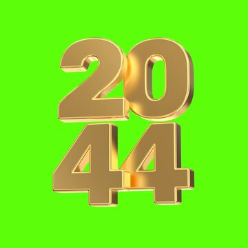Gold 3D numbers 2042 stacked