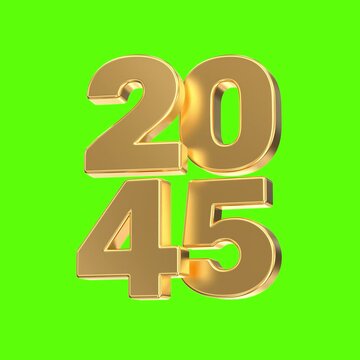 Golden 3D year 2044 text