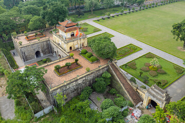 Fototapeta premium Aerial View of Thang Long Imperial Citadel in Hanoi, Vietnam