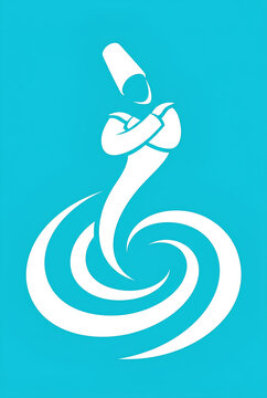 Minimalist Sufi Whirling Dervish Dancer Illustration on White Background