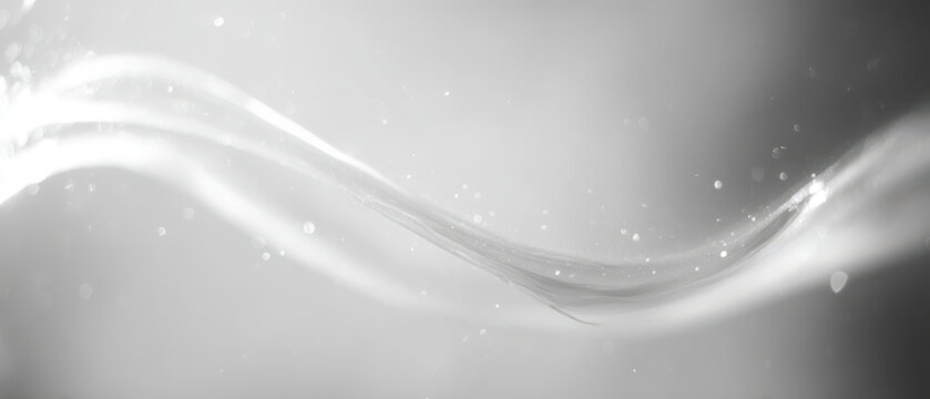 black ink swirling in milk forms abstract monochrome bokeh waves for wellness branding, packaging and web design
