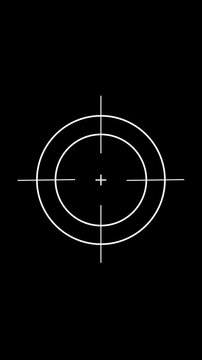 Minimalist white crosshair target overlay on black background, for hud and, ui reticle scope