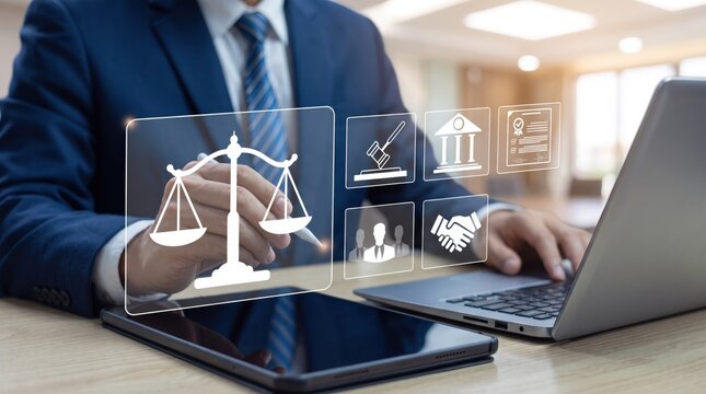 Digital legal services platform, online law firm technology, virtual attorney consultation, justice system modernization, contract review software, corporate compliance tools