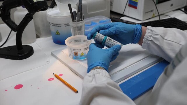 tissue biopsy examination in the medical anatomy laboratory