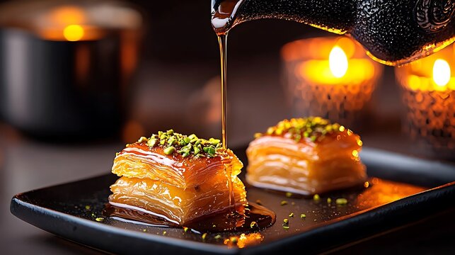 Sweet pastries drizzled with syrup