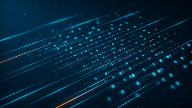 Data stream digital technology background with binary code technology abstract