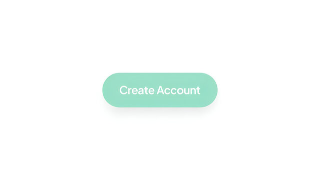 Modern creative account signup button on minimalist light background for app or website UI design