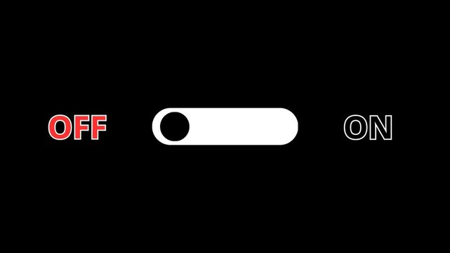 On Off Toggle Switch Animation With Black To Yellow Light Bulb Color Transition Showing Power Button Icon Sliding Knob For Technology App User Interface And Mobile Design Background