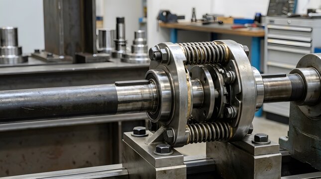 industrial torque limiter coupling with spring loaded overload protection for mechanical drive systems