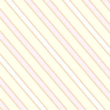 Pastel yellow and pink diagonal stripes seamless pattern background