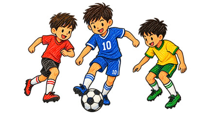 children playing soccer