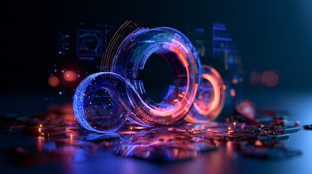 3D Rendering of a DevOps and Software Development Concept Featuring IT Operations and Digital Technology.