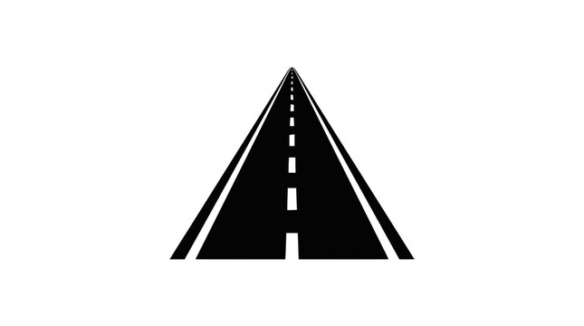 Vector illustration of road vanishing point perspective icon on a transparent background