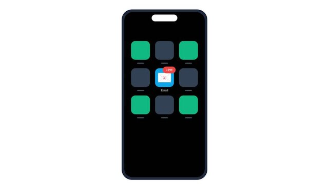 Smartphone app notification badge counting rapidly on a flat digital interface mockup.
