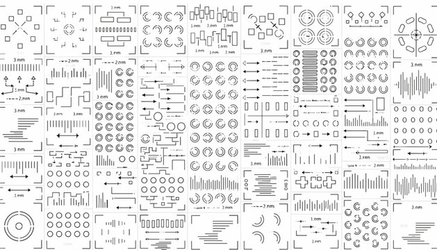 Master set architectural engineering blueprint technical specification line drawings matrix