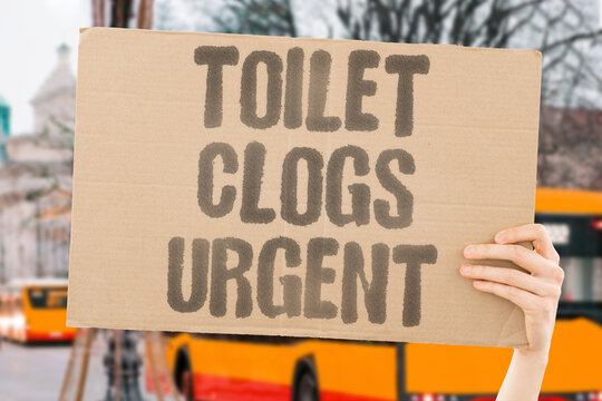 "Toilet clogs urgent" A blocked bathroom becomes an immediate crisis. PLUMBING. EMERGENCY. TOILET. BLOCKED. PRIORITY.