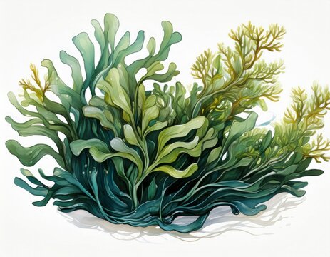 seaweed isolated on a white background generative ai