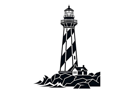 lighthouse silhouette vector illustration