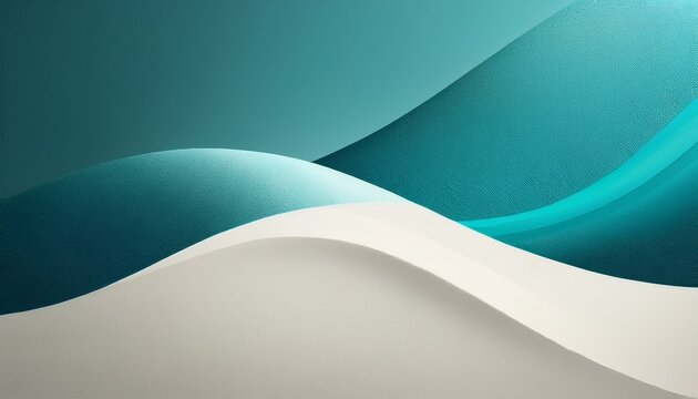 minimal teal and white grain gradient with deep curved shadow