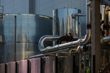Data center cooling infrastructure with tank and pipework © Paul Tama