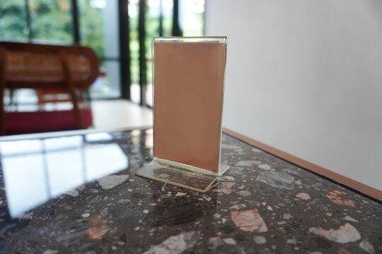 Blank acrylic tabletop menu holder