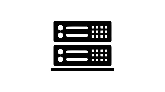 Vector illustration of server rack icon on a transparent background