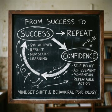 Mindset Shift Behavioral Psychology For Success And Confidence On Chalkboard