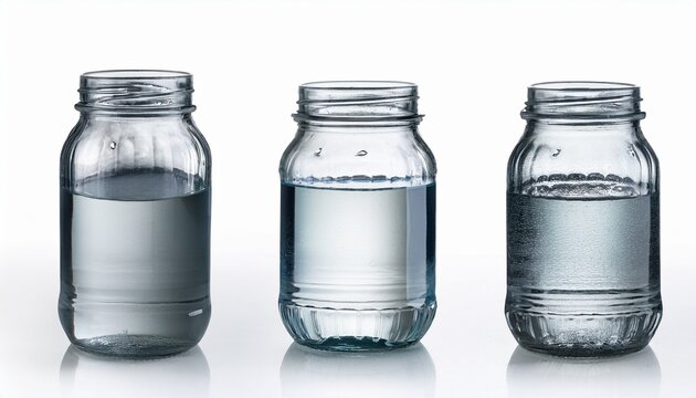 tarro con agua aislado en fondo blanco