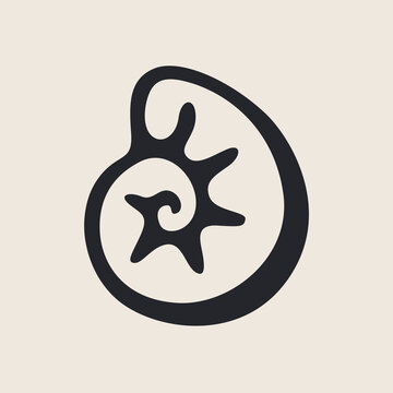 Abstract logo featuring the beautiful lines of a sea snail shell