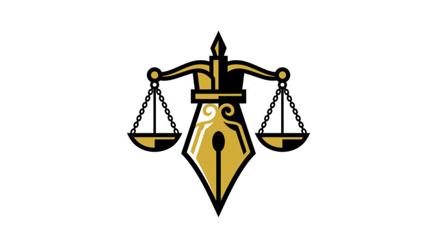 Legal Writing And Justice Concept Logo Design