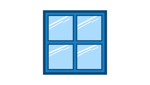 Simple Blue Window Icon Vector Illustration