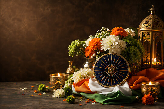 Indian Independent Day Independence Day Republic Day Celebration Indian Flag Ashoka Chakra Patriotic Banner Template Greeting Background and Tricolor Decor