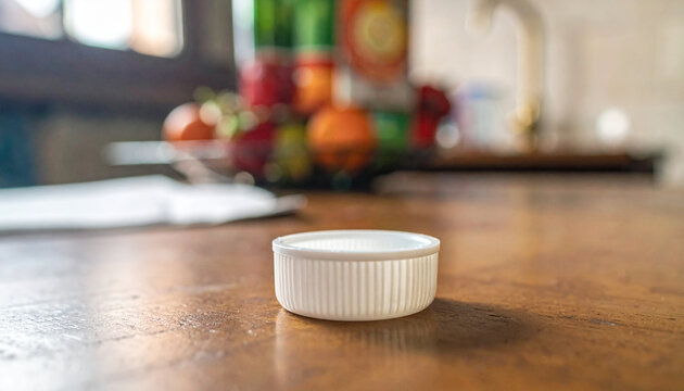 Plastic Bottle Cap on Wooden Table
