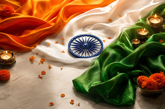 Indian Independent Day Celebration Independence Day Republic Day Celebration Indian Flag Ashoka Chakra Tricolor Patriotic Banner Template Decorative Design