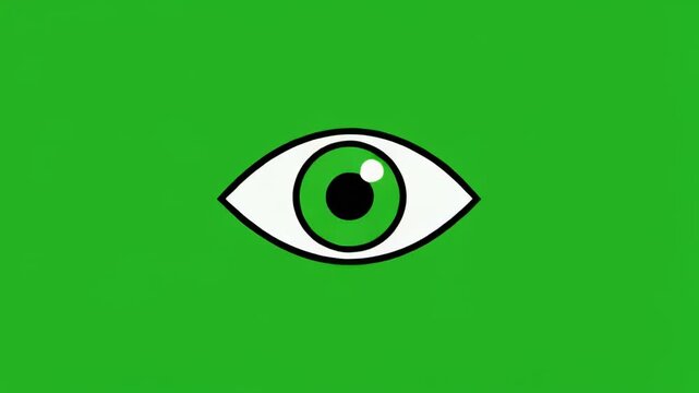 Eyes observing a green digital interface with dark horizontal divisions and subtle scale shifts