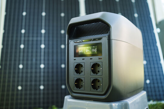 Portable power station with solar panels