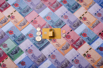 Blocking of a bank debit card, account, or bill, fraud, or bankruptcy. Blocking of a bank card © chernikovatv