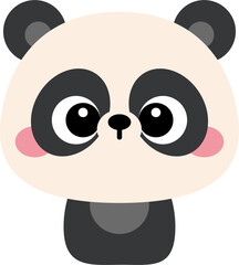 Cute Panda Bear Face Flat Vector Icon Illustration © kisung